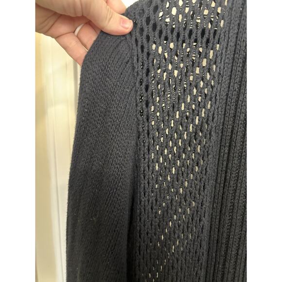 Coldwater Creek Rabbit Hair Blend Black Open Front Long Line Cardigan Size XL - Picture 5 of 8